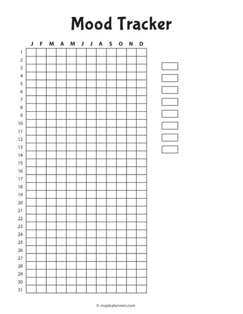 Download free printable mood tracker to keep track of your mood swings and to understand you better on daily and yearly basis. Printable Mood Tracker, Mood Tracker Printable, Day Planner Template, Journal Mood Tracker Ideas, Mood Tracker Ideas, Bullet Journal Mood Tracker, Journal Mood Tracker, Tracker Free, Undated Daily Planner