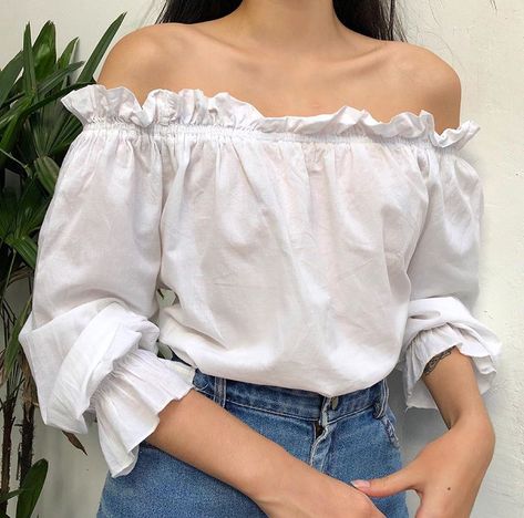 White Puffy Shirt, Puffy Sleeves Shirt, Mlp Outfits, White Flowy Blouse, Puffy Blouse, White Flowy Shirt, Whimsical Clothing, Vintage White Blouse, Puffy Shirt