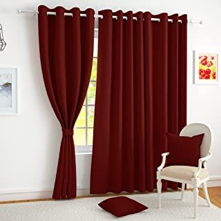 Maroon Room, Maroon Curtains, Door Window Curtains, Curtain Store, Curtain For Door Window, Curtain Headings, Silk Curtains, Curtains For Living Room, Solid Doors