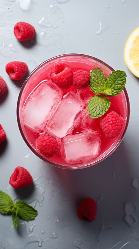 Raspberry Juice, Pink Lemonade Recipes, Perfect Summer Drink, Refreshing Summer Drinks, Raspberry Lemonade, Food Names, Pink Foods, Lemonade Recipes, Iced Drinks