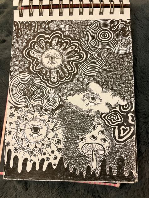 #sillydoodles #doodles #sketchbook Scatter Brain, Messy Sketchbook, Pen Art Doodle, College Items, Random Doodles, A Level Art Sketchbook, Pen Art Drawings, Zen Doodle Art, Posca Art