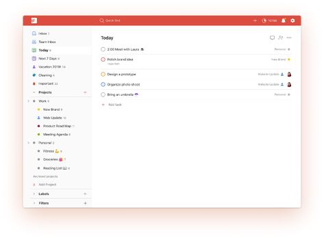 Todoist: The to do list to organize work & life Task Manager, Organizing Paperwork, Recipe Cards Template, Menu Planners, Pretty Notes, Photo Organization, Organization Planning, Work Organization, Free Plan