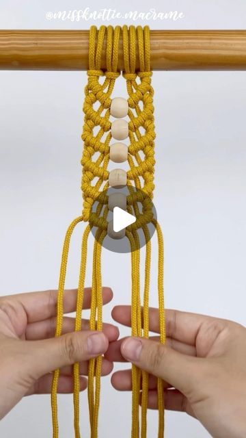 Nghi Ho | Macrame Content Creator/ Author on Instagram: "🌼New pattern for macrame beginners 🤩 You can definitely add beads with letter to make a personalized keychain.  🌼For this pattern, I used 3mm braided cord with 2m (2.2yd) each cord and 6 wooden beads with 15mm in diameter.  🌼Drop a comment let me know if you like it😊 Save this tutorial now for later projects !!!!  #fiberartist #fiberfeature #dreamcatcherdiy #macramelove #fiberarts #bohemianliving  #macramepattern #macramemovement  #macramé #macramedecor #handmadedecor #macramewallhanging #modernmacrame #macrameart #macramecommunity #macramemakers #macrameplanthanger #macramekeychain #macramebags #macramemakers #macrameplanters #macrameeveryday #macrametutorial #missknottiemacrame" 3mm Macrame Cord Projects, Macrame Letters, Macrame Beginners, Dream Catcher Diy, Bohemian Living, Modern Macrame, Macrame Decor, Macrame Tutorial, Macrame Art