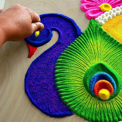 Learn How to make simple and easy rangoli designs for any festival | Simple and easy rangoli designs #rangoli #Simplerangoli #rangolibyjayanthig #satisfyingvideo #Navaratri #relaxingvideo #relaxing #Hobbyideas #jayanthig... | By Rangoli by jyoti rathod Office Rangoli Designs, Simple And Beautiful Rangoli Designs, Rangoli Making Ideas, Rangoli Making Video, Rangoli Designs Peacock Easy, Simple Peacock Rangoli Designs Easy, Best Rangoli Designs Simple, How To Make Rangoli, Rangoli 2024 Designs