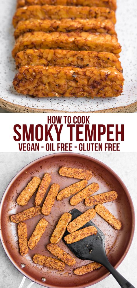 Learn how to cook Tempeh using this simple and fool-proof method! It's tasty, it's hearty, and it's packed with plant-based protein and flavor. #tempeh #howtocooktempeh #vegetarian #vegan #smoketempeh #easytempeh #mealprep via frommybowl.com How To Cook Tempeh, Tempeh Recipes, Vegan Bacon, Oil Free Vegan, Fool Proof, Vegetarian Breakfast, Breakfast Snacks, Seitan, Tempeh