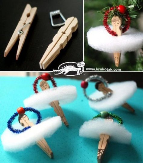 Nutcracker Crafts, Dance Crafts, Ballerina Ornaments, Clothes Pin Crafts, Ornament Tutorial, Noel Christmas, Xmas Ornaments, Xmas Crafts, Ornaments Diy