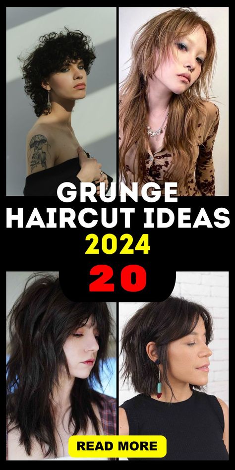 Grunge Haircut 2024 20 Ideas: Short to Long Hairstyles Edgy Hair Straight, Extreme Haircut Women, Edgy Collarbone Length Hair, Funky Haircuts Medium, Messy Hair Haircut, Grunge Lob Haircut, Haircuts When Growing Out Hair, Alt Women Haircut, Long Punk Hairstyles For Women