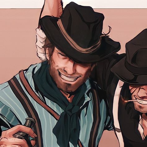 Arthur Morgan And Hosea Matthews, Arthur Morgan Cute Fanart, Red Dead Matching Pfp, Rdr2 Matching Pfp Couple, Author Morgan Rdr2 Fanart, Rdr Matching Icons, Cowboy Deadpool Pfp, Cowboy Matching Pfp, Arthur Morgan Profile Picture