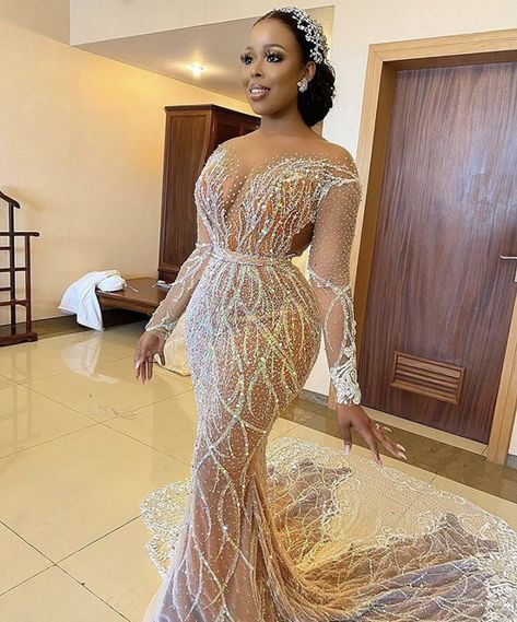 Sun 💎 Bride Reception Dresses, Party Dress Wedding, Long Party Dress, Reception Dresses, Stylish Wedding Dresses, Dress Graduation, Wedding Reception Dress, Beige Dress, Dream Wedding Ideas Dresses