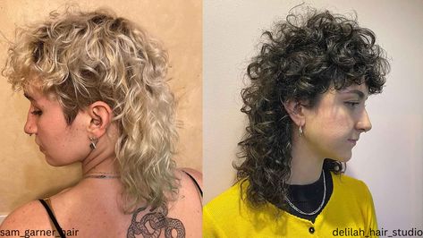 31 Modern Curly Mullet Hairstyles For Women To Rock A Bold New Look Permed Mullet, Curly Mullet Hairstyle, Pineapple Hairstyle, Non Binary Haircuts, Mullet Hairstyles, Mullet Fade, Easy To Do Hairstyles, Mullet Wig, Mullet Haircut