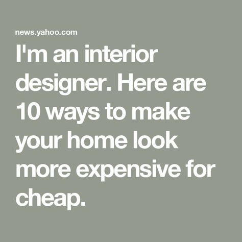 I'm an interior designer. Here are 10 ways to make your home look more expensive for cheap. Affordable Curtains, Detail Design, Look Expensive, How To Look Rich, Decorative Mouldings, Design Hack, Expensive Houses, Black And White Decor, How To Make Curtains