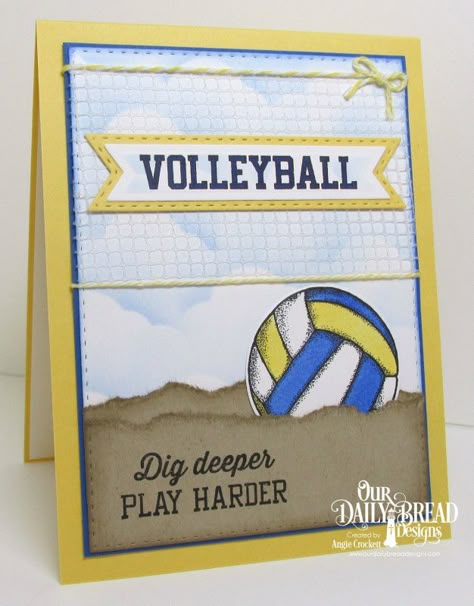 DTGD Beach Volleyball Bread Stamps, Mixed Media Stencils, Bread Designs, Teachers Day Card, Pennant Flags, Birthday Stamps, Masculine Birthday Cards, Our Daily Bread, Stamp Projects