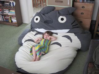 I love this but too much work for a diy project. giant Totoro bean bag chair Totoro Bean Bag, Totoro Bed, Giant Bean Bag Chair, Giant Bean Bags, Diy Couture, Kids' Room, Sleeping Bag, Bean Bag, Studio Ghibli