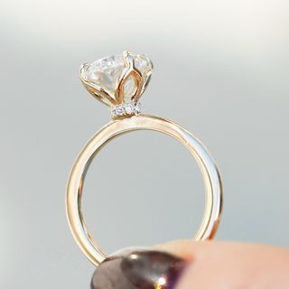 Beautiful Oval Engagement Rings, Hidden Accent Engagement Ring, Oval Engagement Ring Settings Side View, Engagement Ring Settings Side View, Engagement Ring Side View, Petal Prong Engagement Ring, Hidden Halo Engagement Ring Round, Engagement Rings Hidden Halo, Oval Engagement Ring Settings