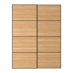 FJELLHAMAR pair of sliding doors, dark bamboo Japanese Wardrobe, Japanese Sliding Doors, Oxford House, Pax Closet, Sliding Door Window Treatments, Japanese Bedroom, Door Window Treatments, Wardrobe Systems, Wardrobe Door Designs