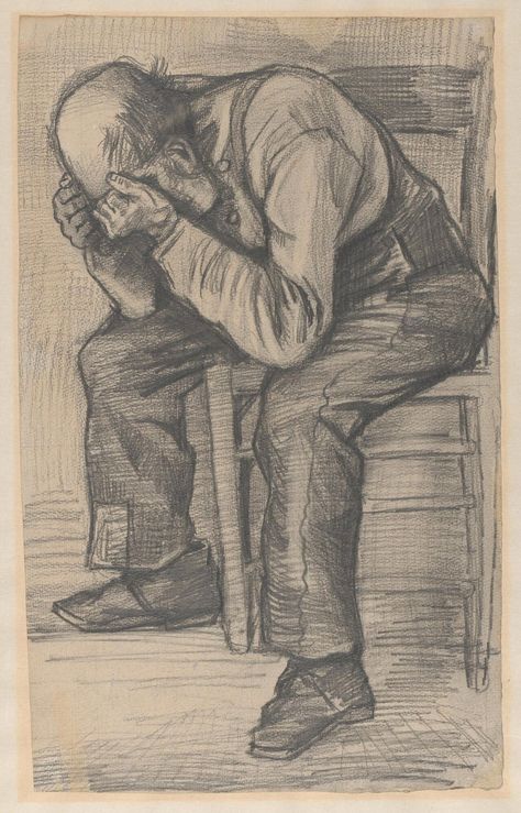 The Exhausted Subject of a Newly Attributed Van Gogh Sketch Embodies All of Us Right Now | Colossal Van Gogh Drawings, Arte Van Gogh, Van Gogh Museum, Van Gogh Paintings, Van Gogh Art, Portrait Sketches, Dutch Artists, Famous Artists, Old Men