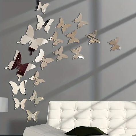 3d Butterfly Wall Decor, Butterfly Mirror, Living Space Decor, Butterfly Decal, 3d Butterfly Wall Stickers, Elegant Mirrors, Butterfly Wall Decor, 3d Butterfly, Butterfly Wall Stickers