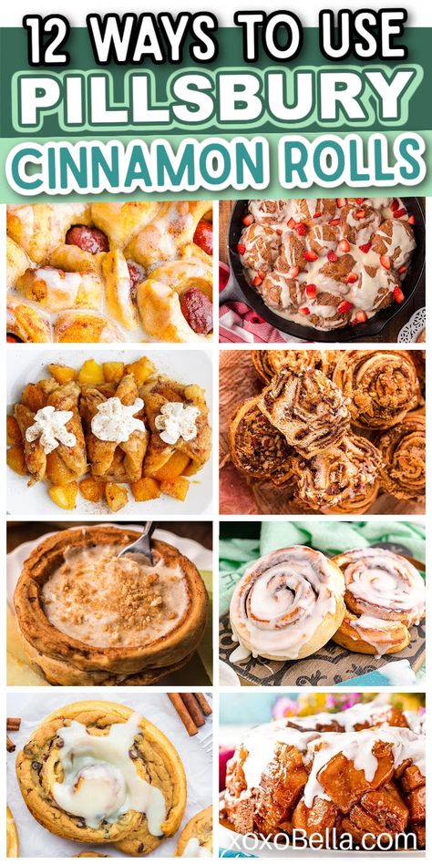 Ideas for using Pillsbury cinnamon roll dough Pillsbury Recipes Dessert, Pilsbury Cinnamon Rolls, Pull Apart Sweet Bread, Cinnamon Roll Ideas, Pillsbury Cinnamon Roll Recipes, Pillsbury Rolls, Instant Pot Cake Recipe, Cinnamon Roll Desserts, Pilsbury Recipes