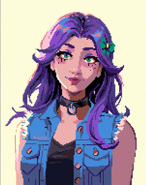 Abigail Sdv Fanart, Abigale Stardew Valley, Abigail Stardew Valley Fanart, Stardew Abigail, Stardew Valley Cosplay, Hair With Ponytail, Abigail Stardew Valley, Stardew Valley Characters, Stardew Fanart