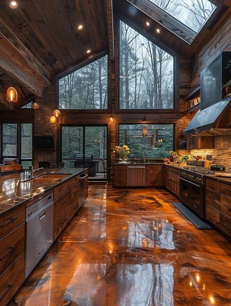 Bloxburg Inspiration, Dreamy Interiors, Log Houses, Cabin Kitchen, Barn Style House Plans, Pantry Shelving, Dream Life House, Rustic Home Design, Katherine Mcnamara