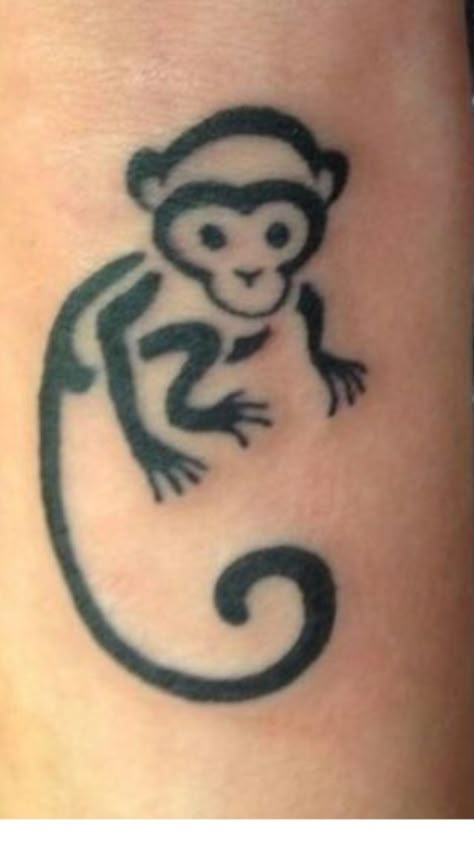 Cute Monkey Tattoos For Women, Minimalist Monkey Tattoo, Monkey Tattoo Small Cute, Kendall Tattoo, Deb Shop, Monkey Tattoo, Mama Tattoo, Monkey Tattoos, Year Of The Monkey