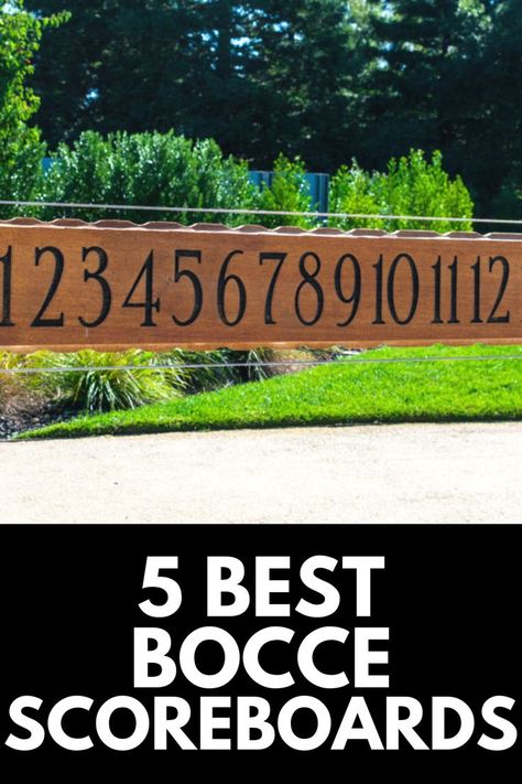 Here, we take a look at the 5 BEST bocce scoreboards on the market today for backyard fun! Read more at OwnTheYard.com! Bocce Scoreboard, Bocce Court Backyard, Bocce Ball Court, Bocce Court, Bocce Ball, Landscaping Inspiration, Balls Shirt, Yard Games, Backyard Games