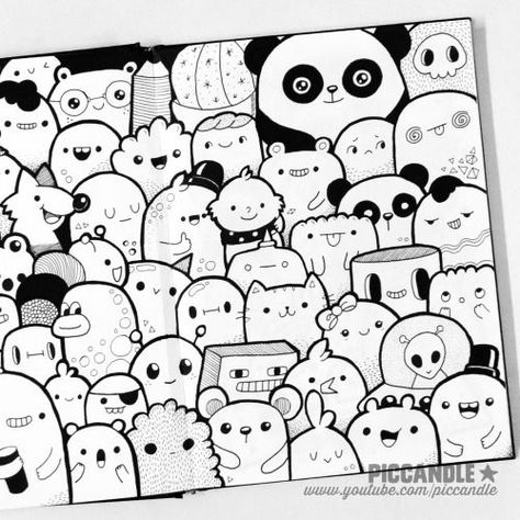 1000+ ideas about Cute Doodle Art on Pinterest | Cute Doodles ... Pic Candle Doodle, Drawing Ideas Easy Doodles, Doodle Cute, Doodle Monster, Doodle Art Letters, Pic Candle, Arte Doodle, Doodle Art Flowers, Doodle Characters