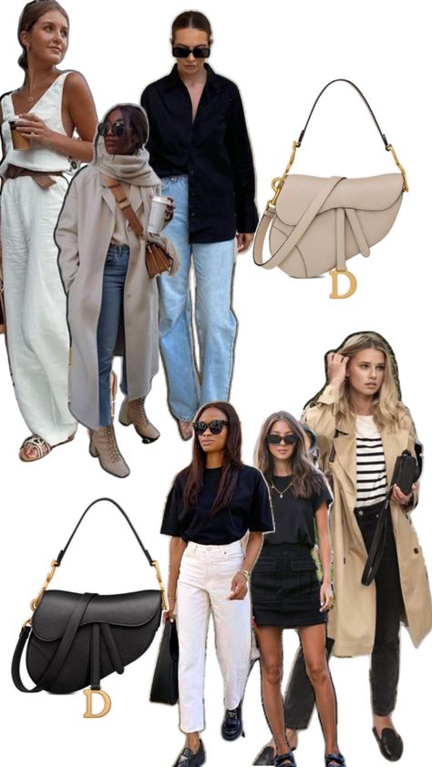 Outfits to wear with Dior Saddle Bag Saddle Bag Outfit, Dior Saddle Bag Outfit, Bag Outfit, Dior Saddle, Outfits To Wear, Casual Day Outfits, Spring Looks, Saddle Bag, Dior Saddle Bag