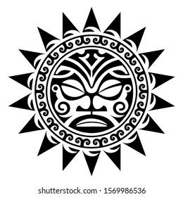 Triple Sun Tattoo, Polynesian Tattoo Sleeve, Tiki Tattoo, Mayan Tattoos, Sun Tattoo Designs, Polynesian Tattoo Designs, Circle Tattoo, Shiva Tattoo Design, Maori Tattoo Designs