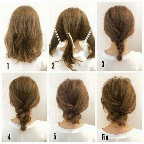 15 Ways to Style Your Lobs (Long bob Hairstyle Ideas) - Pretty Designs Hairstyles For Medium Length Hair Tutorial, Simple Updos, Stylish Updos, Messy Bun For Short Hair, Easy Updo Hairstyles, Bangs Hairstyles, Hair Indian, Up Dos For Medium Hair, Hairstyles For Medium Length Hair Easy