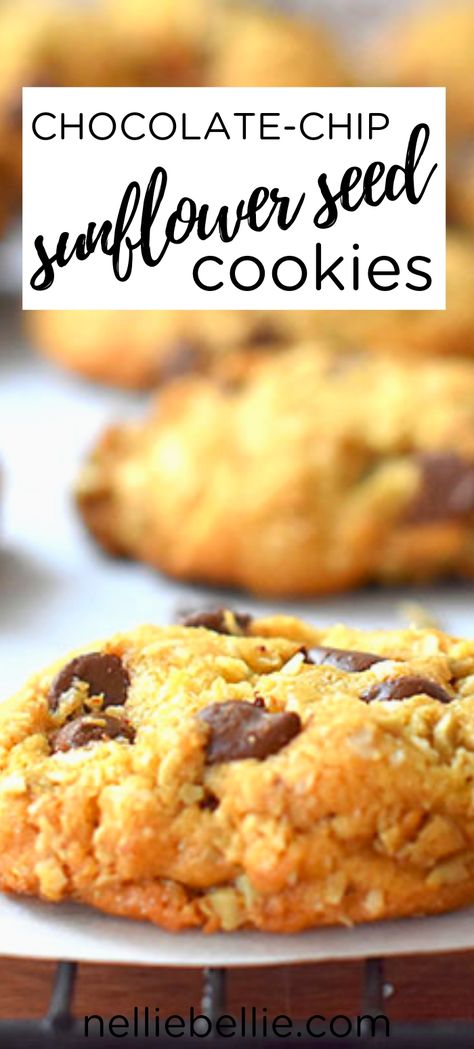 Fruit Tiles, Sunflower Seed Recipes, Coconut Oil Chocolate Chip Cookies, Sunflower Cookies, Seed Cookies, Sunflower Seed, Healthy Cookies, Red Fruit, Favorite Cookies