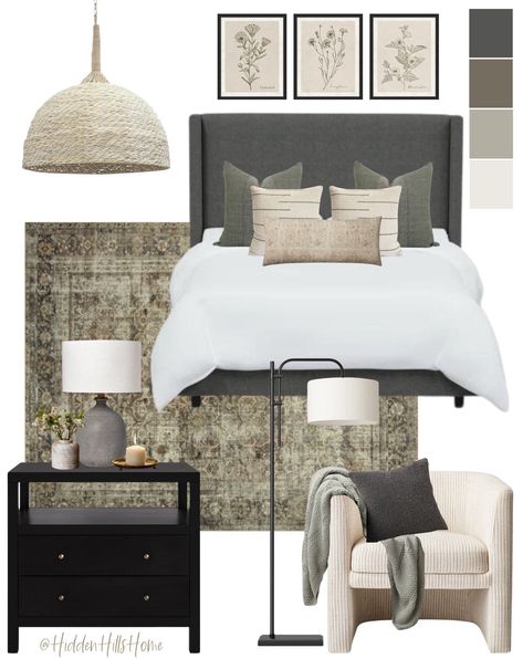 Shop Hanson Upholstered Wingback Bed and other curated products on LTK, the easiest way to shop everything from your favorite creators. Charcoal Headboard Bedroom, Gray Upholstered Bed, Charcoal Bedroom, Bedroom Mood Board, Chair Throw, Pillows Bedroom, Neutral Bedroom Decor, Hm Home, Transitional Bedroom