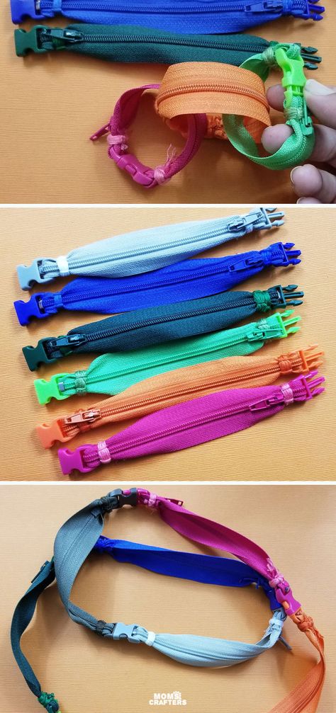 How to make a zipper bracelet using paracord buckles and colorful zippers Fidget Bracelets, Calming Crafts, Fashion Project Ideas, Diy Fidgets, Community Organization, Zipper Bracelet, Diy Fidget Toys, Library Crafts, Zipper Crafts