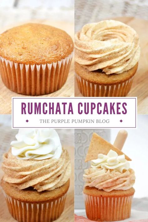 Rumchata Cupcakes Recipe, Spiced Rum Cupcakes, Boozy Cakes Alcoholic Cupcakes, Liquor Cupcakes Ideas, Rum Chata Cake Recipes, Boozy Frosting, Rumchata Frosting, Rum Chata Cupcakes, Alcohol Infused Cake