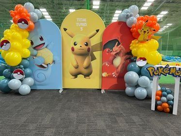 Shop Sale Pokémon Pikachu Three-Piece Double-sided Printing Set of Arch Backdrop Covers For Birthday Party Chiara Arch, Backdrop For Birthday Party, Backdrop For Birthday, Fabric Print Design, Shimmer Wall, Arch Backdrop, Custom Buttons, Shop Sale, Birthday Backdrop