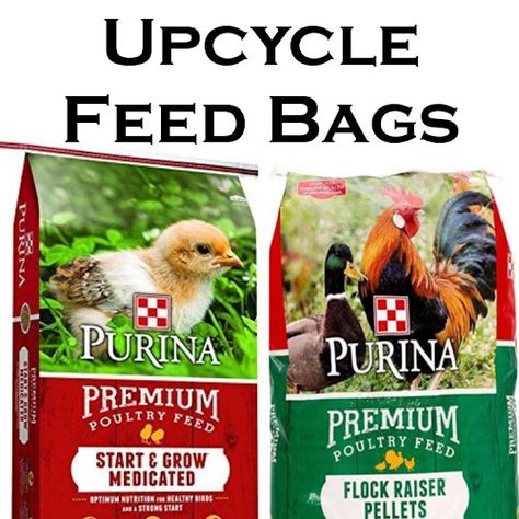 How to Turn a Feed Sack into a Grocery or Shopping Bag - Proverbs 31 Woman Diy Chicken Feed Bags, Repurposed Feed Bags Ideas, Chicken Feed Bag Totes, Upcycled Feed Bag Projects, Feed Sack Bags How To Make, Recycle Feed Bags Repurposed, Upcycle Feed Bags, Upcycle Dog Food Bags, Recycled Feed Bags