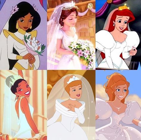 Disney princesses in wedding dresses Wedding Dresses Disney, Disney Princess Memes, Disney Princess Wedding, Disney Princess Funny, Disney Weddings, Disney Wedding Dresses, Disney Princesses And Princes, Images Disney, Disney Nerd