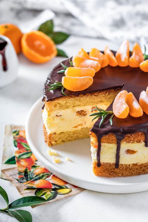 Mandarin Cake, Mandarin Orange Cake, Orange Mousse, Unique Salad, Summer Salads With Fruit, Bowl Cake, Elegant Desserts, Elegant Cakes, Orange Cake