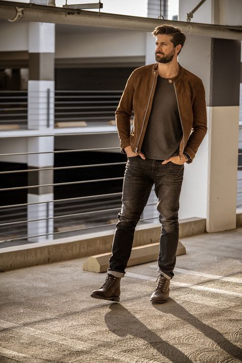 Smart Casual Jackets, Leather Jacket Outfit Men, Smart Casual Wardrobe, Jacket Ideas, Best Leather Jackets, Smart Casual Style, Stylish Men Casual, Leather Jacket Style, Leather Jacket Outfits