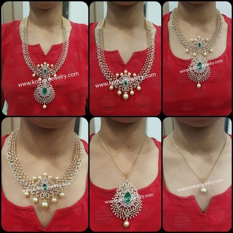 Diamond Haram Indian Weddings, South Necklace Design, Diamond Haram Indian, Uncut Choker, Detachable Jewellery, Indian Diamond Necklace, Diamond Haram, Diamond Earrings Indian, Diamond Necklace Indian