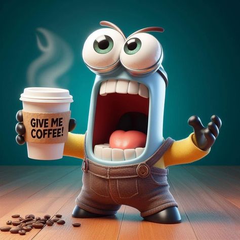 Kaffe Humor, Morning Coffee Funny, Craft Market Display, Drukarka 3d, Animal Illustration Art, Happy Morning Quotes, Coffee Obsession, Iphone Wallpaper Hd Nature, Cute Animal Clipart