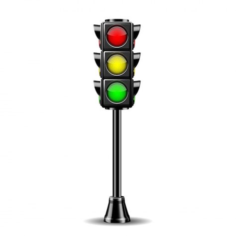 Vector traffic lights with all three col... | Premium Vector #Freepik #vector #trafic-light #semaphore #traffic-signal #traffic-safety Signal Light Traffic, Traffic Lights, Traffic Signal, Traffic Safety, Car Cake, Stop Light, Traffic Light, Signal Light, Three Color