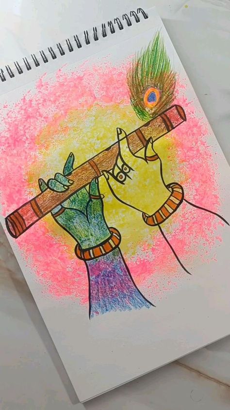 Radhe Krishna Art, Drawing Painting Ideas, Aesthetic Art Drawing, Tutorial Sketch, Holi Drawing, Sketching Tutorial, Pencil Sketches Easy, Hand Art Kids, Canvas Art Painting Abstract