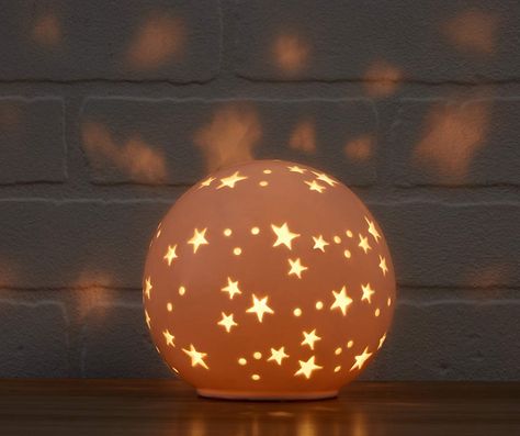 Dream Street Stars Ceramic Night Light | Big Lots Star Shaped Lights, Star Theme Bedroom, Star Room Decor, Kids Night Lights, Ceramic Night Light, Led Curtain Lights, Ceramic Lantern, Star Decor, Star Night