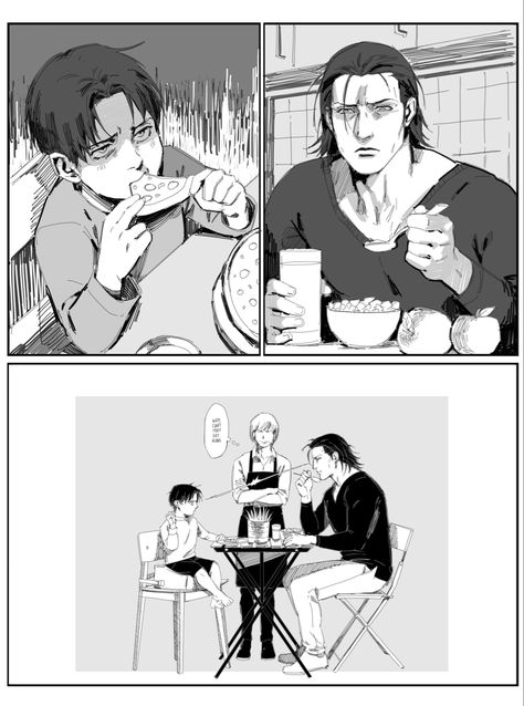 @ doubledumbo (twitter) BABY LEVI BABY LEVI BABY LEVI BABY LEVI Levi And Kenny, Kenny Ackerman, Attack On Titan 2, Levi And Erwin, Attack On Titan Comic, Aot Characters, Captain Levi, Attack On Titan Funny, Attack On Titan Fanart