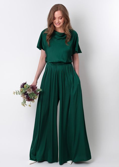 Dark green silk infinity jumpsuit, silk jumpsuit, bridesmaid jumpsuit, multi wrap multiway convertible jumpsuit, bridesmaid dress, silk convertible dress, long ball gown, multiway dress, multiwrap dress Bridemaid Dress Pants, Tomboy Bridesmaid, Womens Pantsuits Wedding Guest, Wedding Pantsuit Guest, Women Suits Wedding Bridesmaid, Wedding Jumpsuit Guest, Tomboy Wedding Outfit Guest, Bridesmaid Jumpsuit Wedding, Bridesmaid Pantsuit