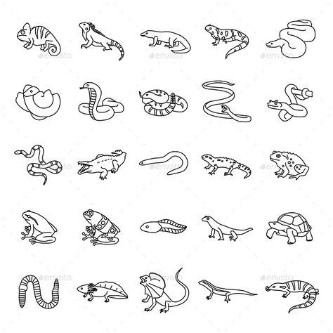 Easy Reptile Drawings, Simple Gecko Tattoo, Small Reptile Tattoo, Simple Lizard Drawing, Zoology Tattoo Ideas, Lizard Outline Tattoo, Amphibian Tattoos, Simple Lizard Tattoo, Small Lizard Tattoo