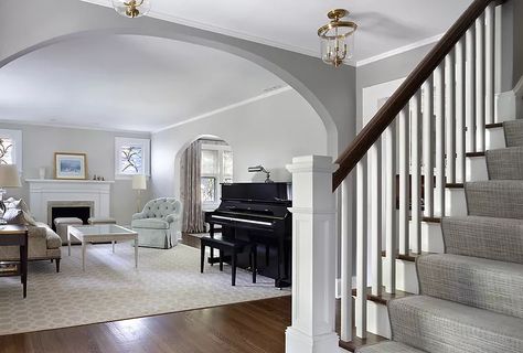 Colonial Stairs, Side Hall Colonial, Bathroom Tub Shower Combo, Stair Renovation, Center Hall Colonial, Shower Combo, Bathroom Tub Shower, Bathroom Tub, Interior Renovation