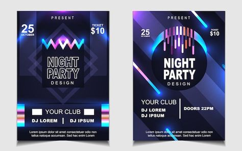 Game Logo Design, Game Logo, Social Media Banner, Party Design, Banner Template, Party Night, Light Red, Premium Vector, Red And Blue