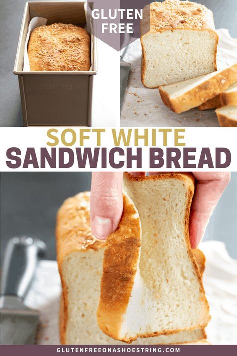 Easy Gluten Free White Sandwich Bread Recipe | Tender and Springy Gluten Free Bread Recipe Easy, Savory Rolls, Gluten Free Sandwich Bread, Gluten Free Sandwiches, Gluten Free Yeast Free, Pain Sans Gluten, Pan Sin Gluten, Sandwich Bread Recipes, Yeast Bread Recipes